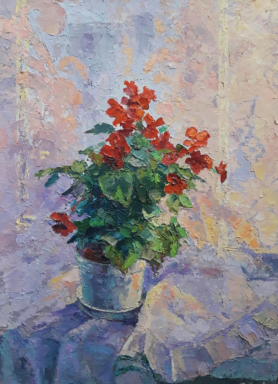 Oil painting Begonia Serdyuk Boris Petrovich