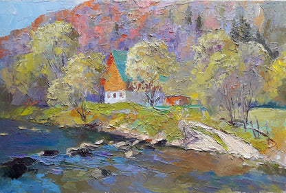 Oil painting Mountain stream Serdyuk Boris Petrovich №SERB 326