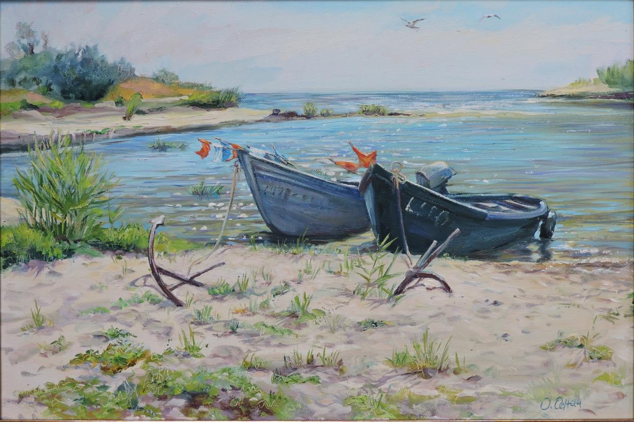 Oil painting Lyman seagulls Osnach Olesia