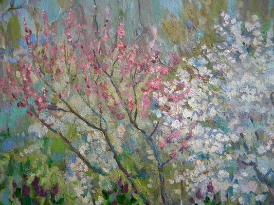 Oil painting Flowering garden Anatoly Kymnatny
