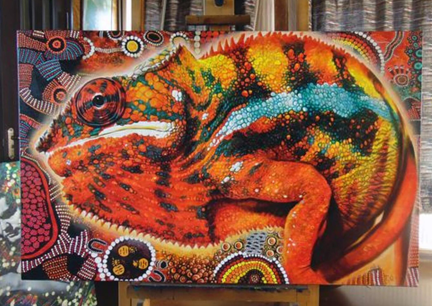 Oil painting Chameleon Goncharenko S.