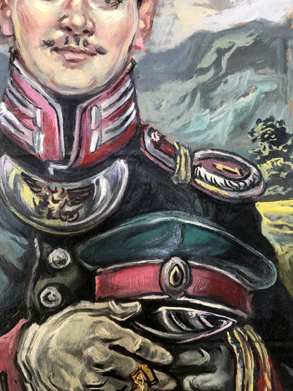 Oil painting Pensive portrait of an officer Alexander Litvinov