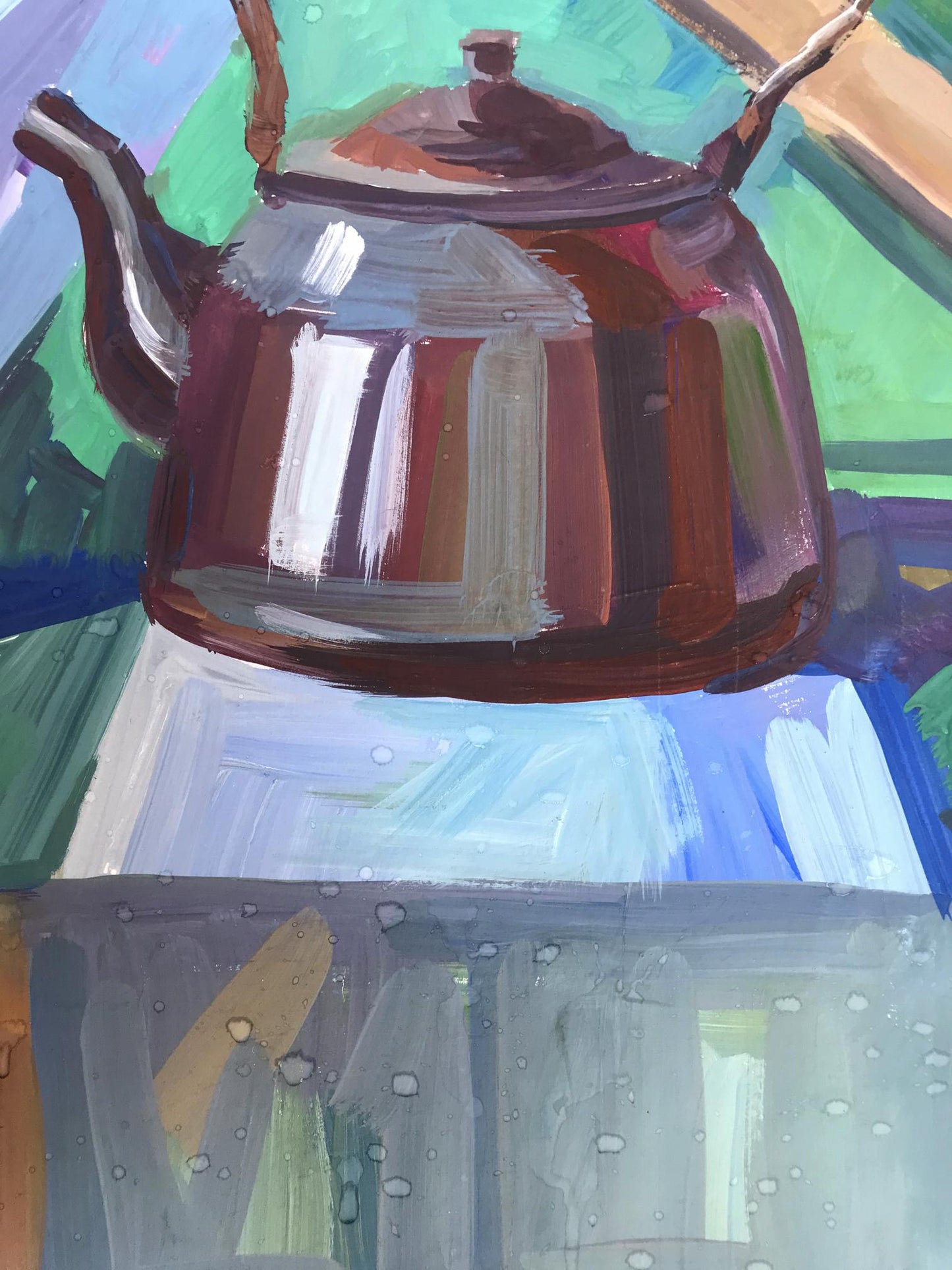 Gouache painting Steamy Still Life Unknown artist