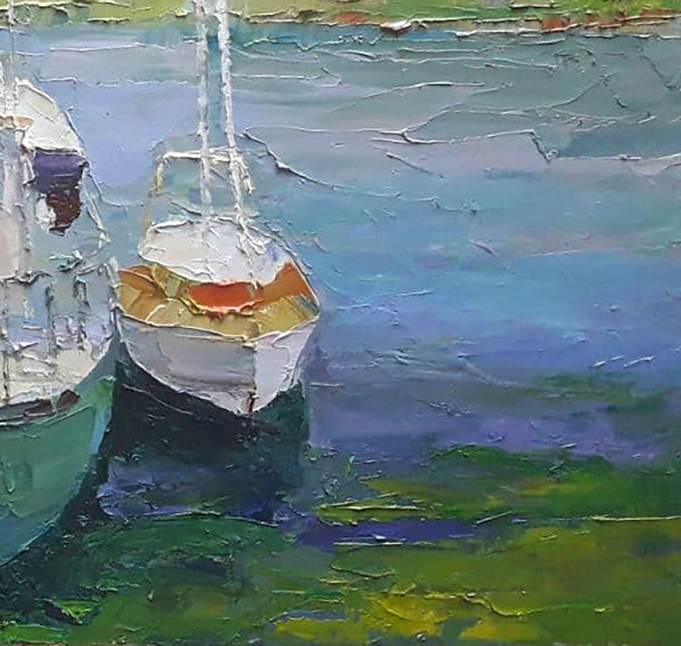 Oil painting Boats on the Dnieper Serdyuk Boris Petrovich №SERB 703