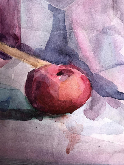 Watercolor painting Colorful still life Unknown artist