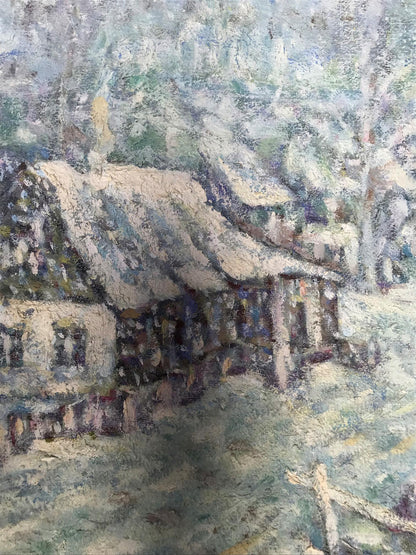 Oil painting Winter in the village Shapoval Ivan Leontyevich