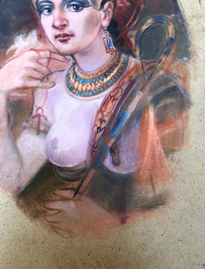 Oil painting Egyptian woman portrait Alexander Arkadievich Litvinov