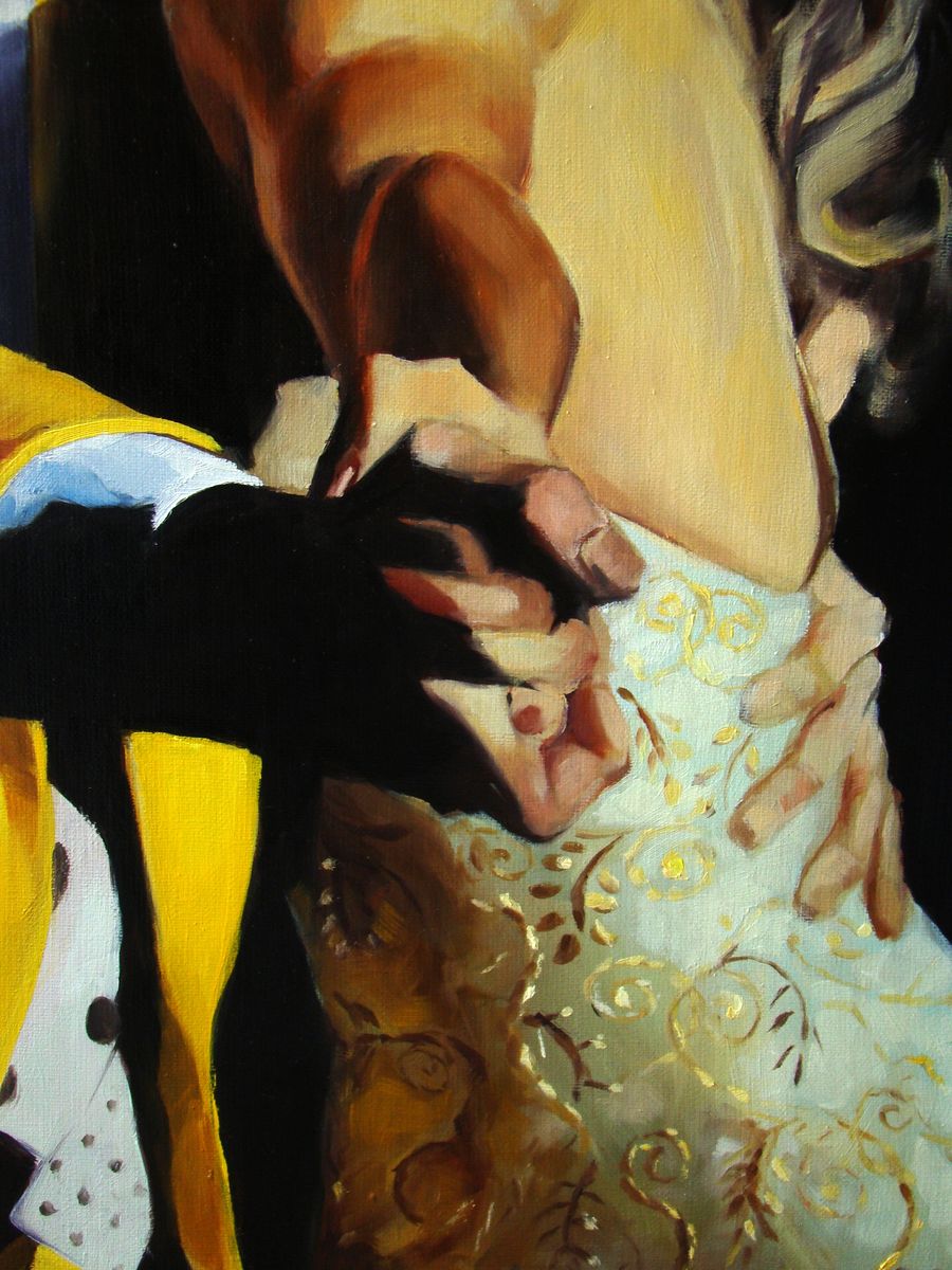 An oil painting by Yulia Lihina portraying "Dance with me baby"