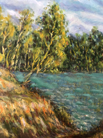 oil painting river