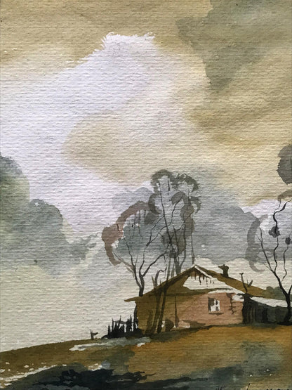 Watercolor painting Lonely house Alexander Arkadievich Litvinov