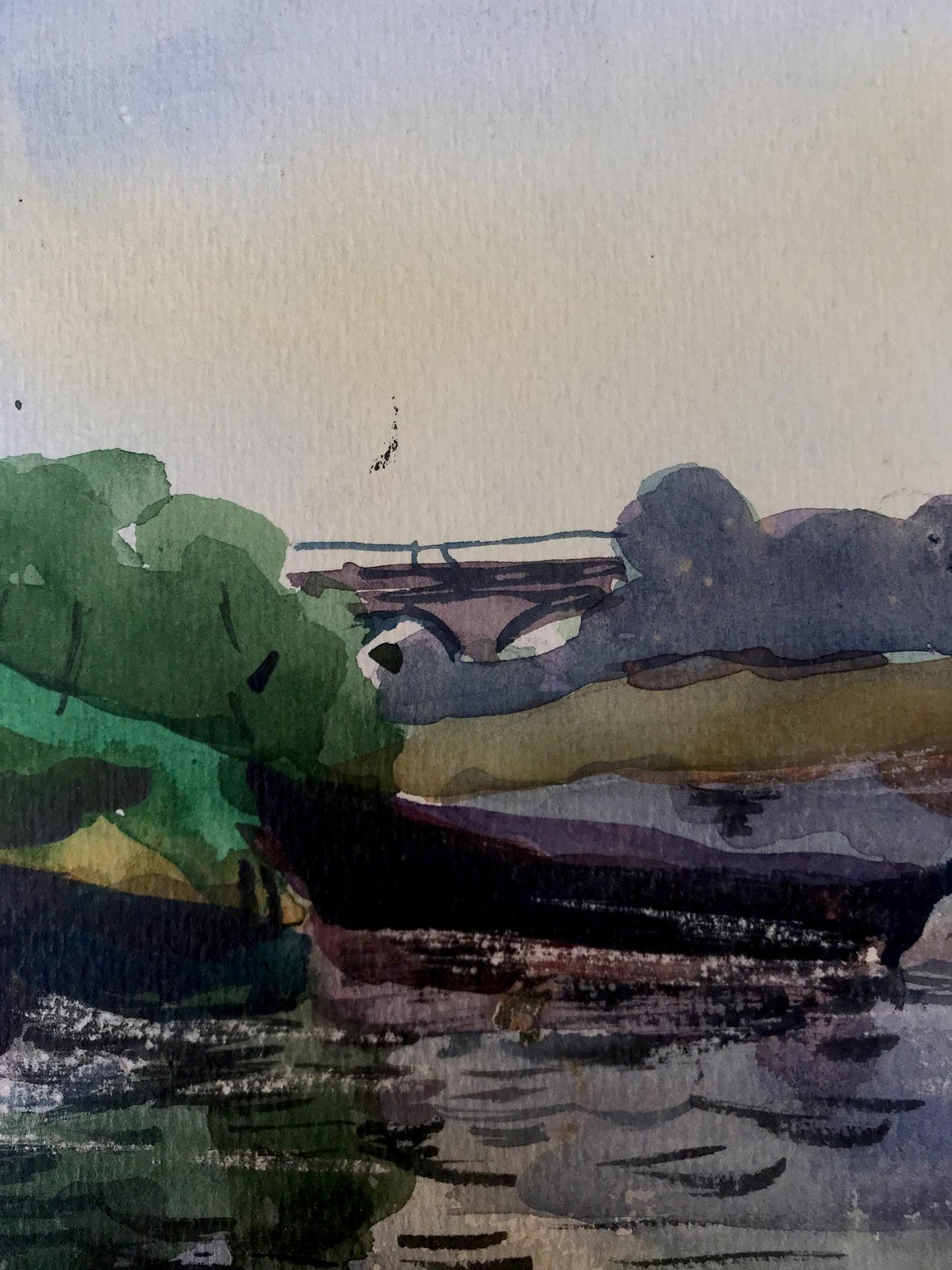 Watercolor painting Boat Litvinov Oleg Arkad'yevich