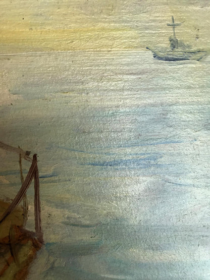 Oil painting On the pier Wihyrovskii Victor