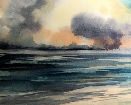 Watercolor painting Storm in the Black Sea Svetlana Gramm