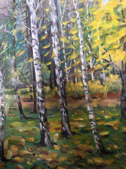 oil forest autumn art