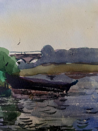 Watercolor painting Boat Litvinov Oleg Arkad'yevich