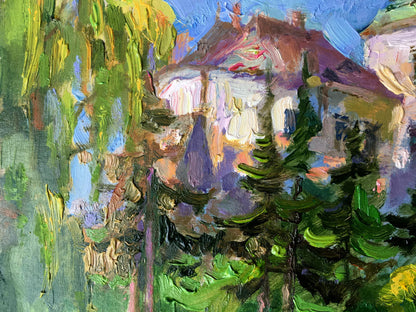 Oil painting Olesko Castle Batrakov Vladimir Grigorievich