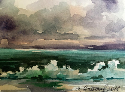 Watercolor painting Black Sea Svetlana Gramm