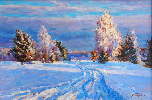 Oli painting Frosty morning Pereta Vyacheslav