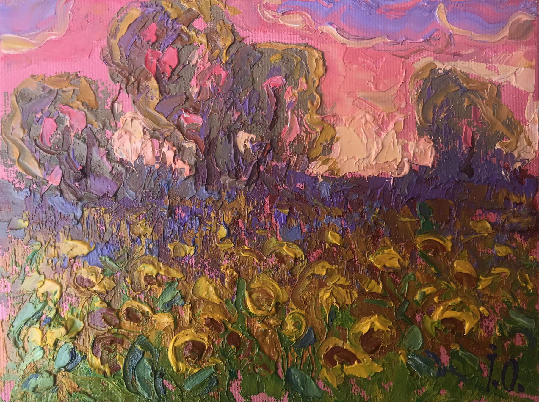 Oil painting Sunflower field Ivanyuk Alex