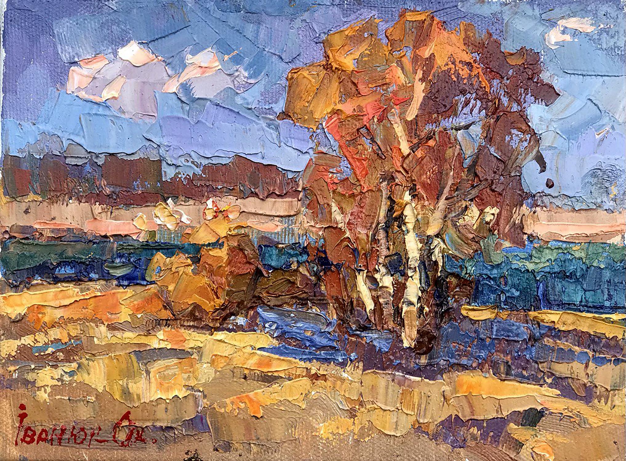 Oil painting Autumn day Ivanyuk Oksana