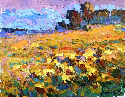 Oil painting Sunflower field Kalenyuk Oksana