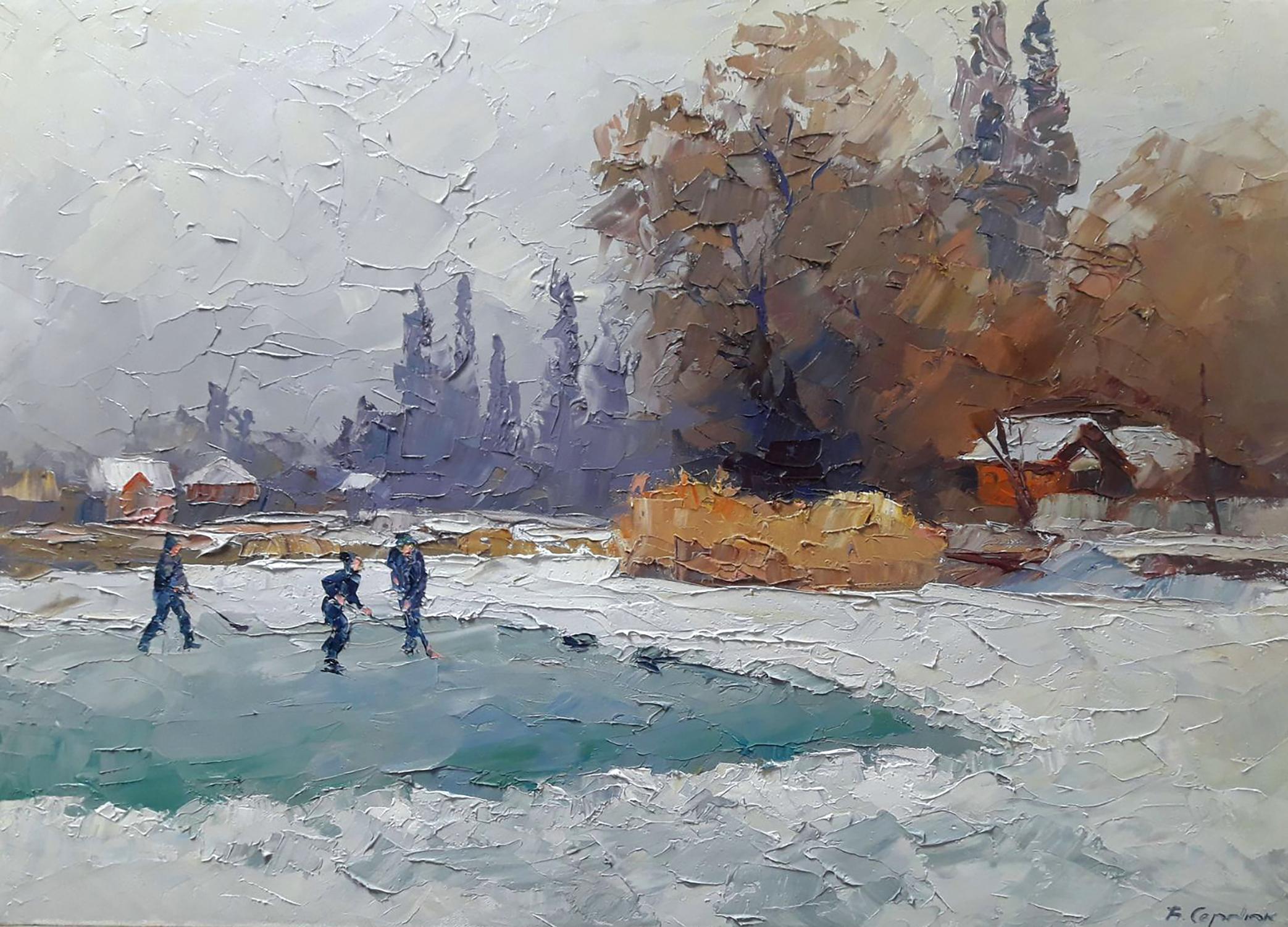 Oil painting Skating rink Serdyuk Boris Petrovich