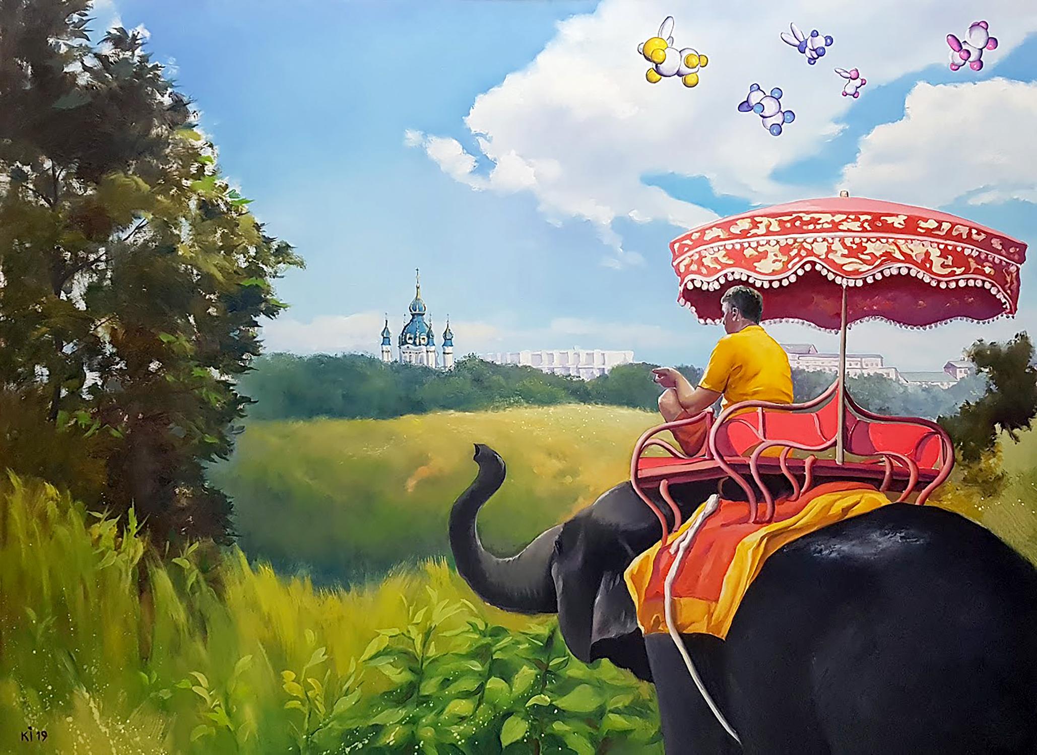 Oil painting I've never ridden an elephant Igor Konovalov