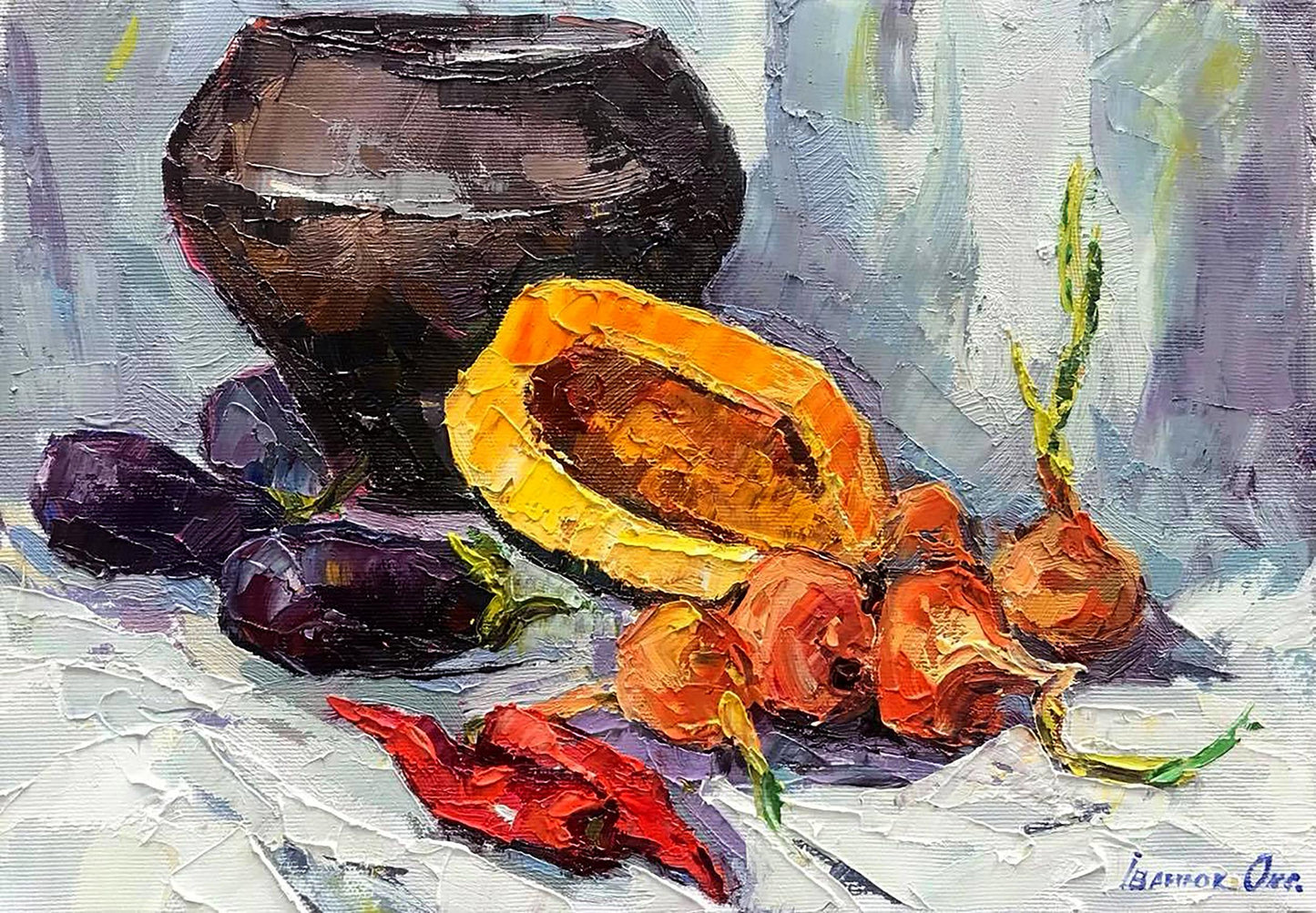 Oil painting Still life with vegetables Ivanyuk Oksana