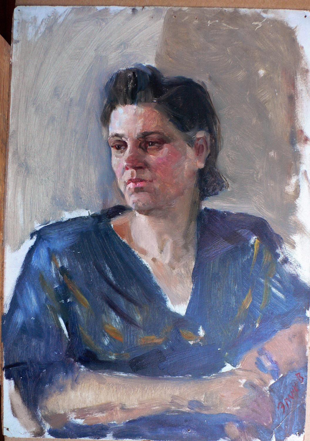 Oil painting Woman portrait Erlikh Vladimir Isaakovich