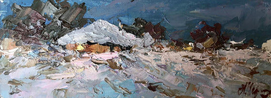 Oil painting Winter fabulous evening Alexander Cherednichenko