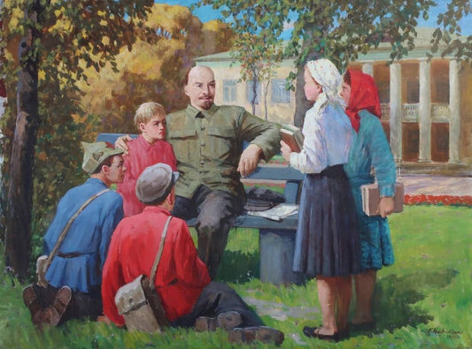 Oil painting Lenin with children Borisenko P.F.