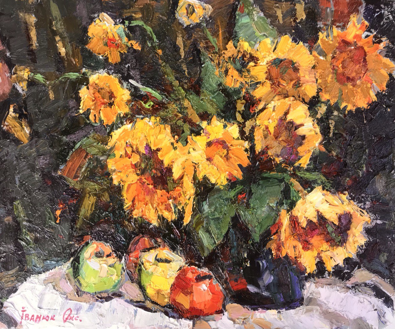 Oil painting Asters Ivanyuk Oksana