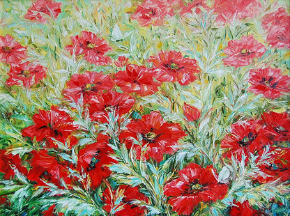 Oil painting Poppy Glade Artim Olga