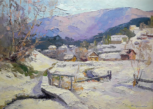 Oil painting Winter Vorokhta Serdyuk Boris Petrovich