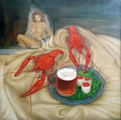 Oil painting Crayfish Korkishko Vasily