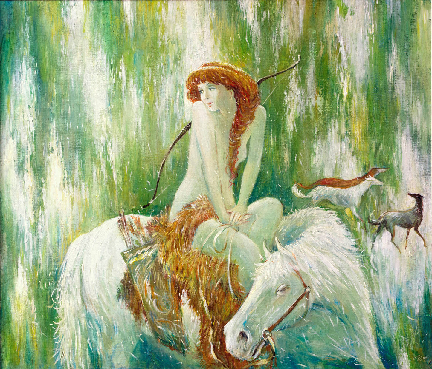 Acrylic painting Hunting Diana Dubinin Yurii
