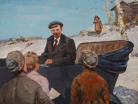 Oil painting Lenin in children Ovragov A.V.