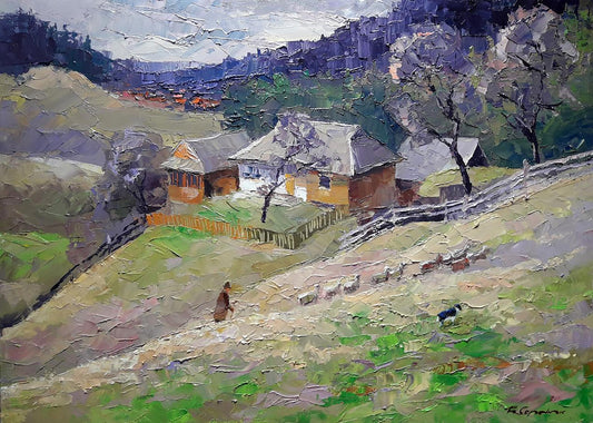 Oil painting Manor under the mountain Serdyuk Boris Petrovich