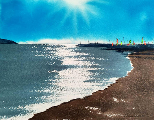 Watercolor painting Yacht Club Elena Klimenko