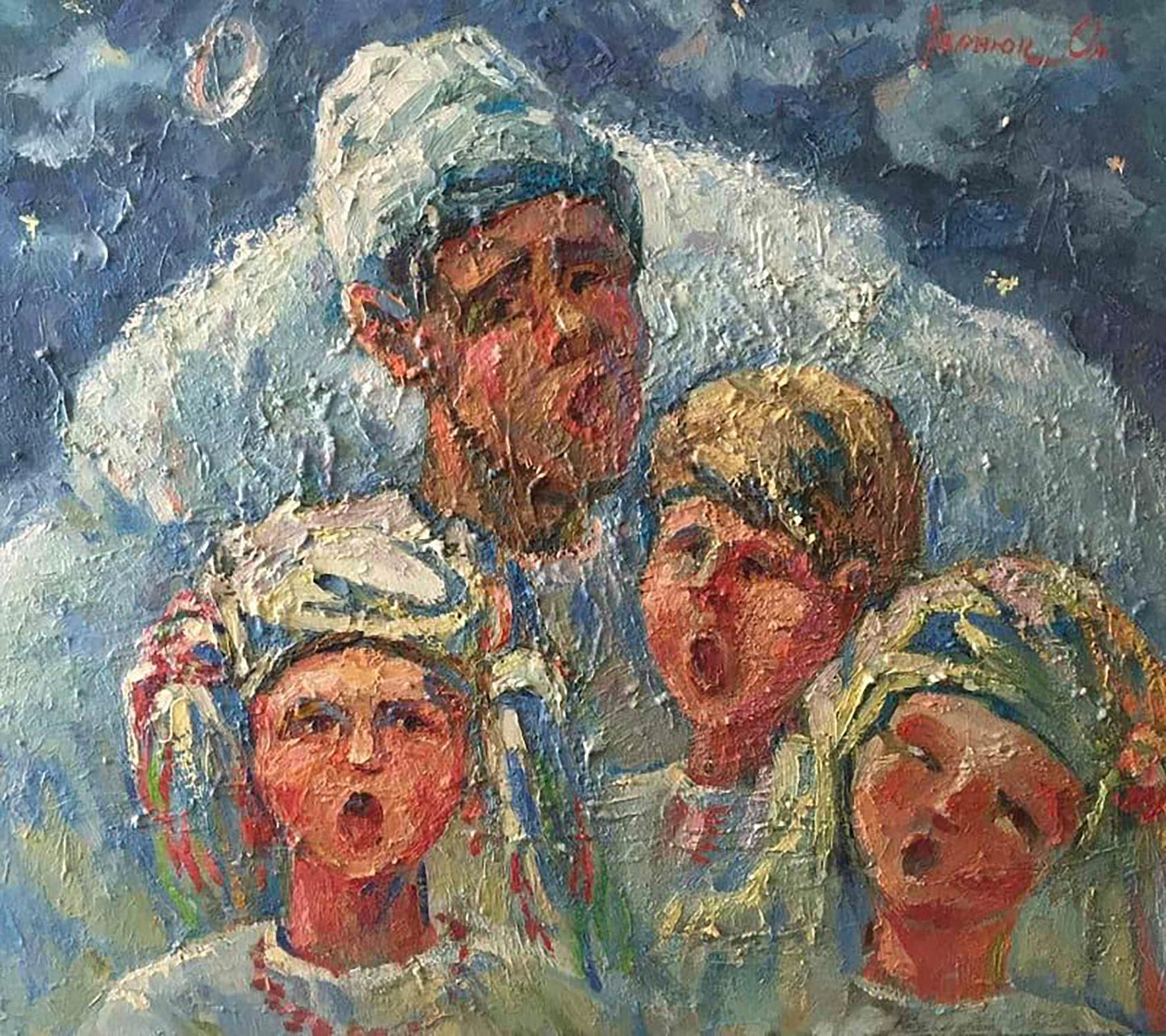 Oil painting Carolers Ivanyuk Alex