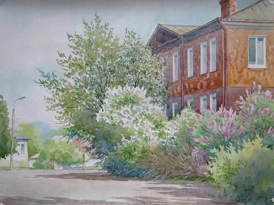 Watercolor painting Sunny day Savenets Valery