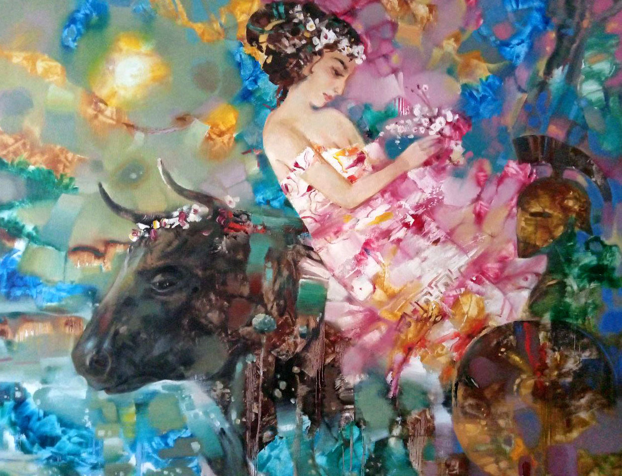 Abstract oil painting Abduction of Europa Anatoly Borisovich Tarabanov