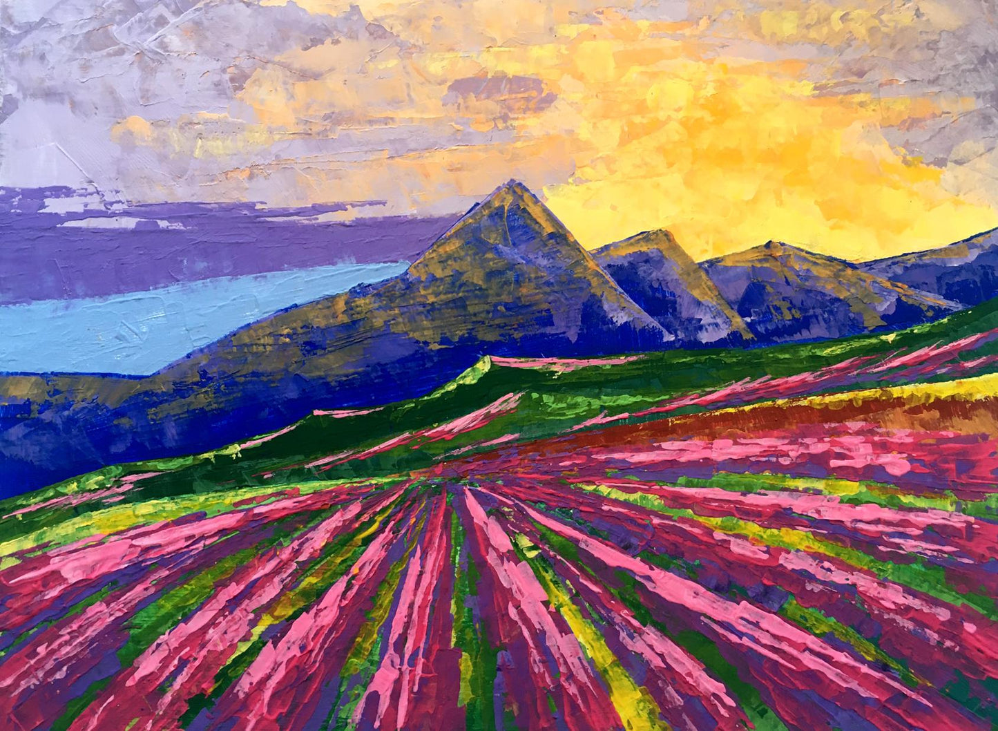 Oil painting Sunrise on the mountains Zadorozhnya V. V.