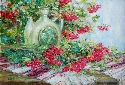 Oil painting Mother's viburnum Artim Olga