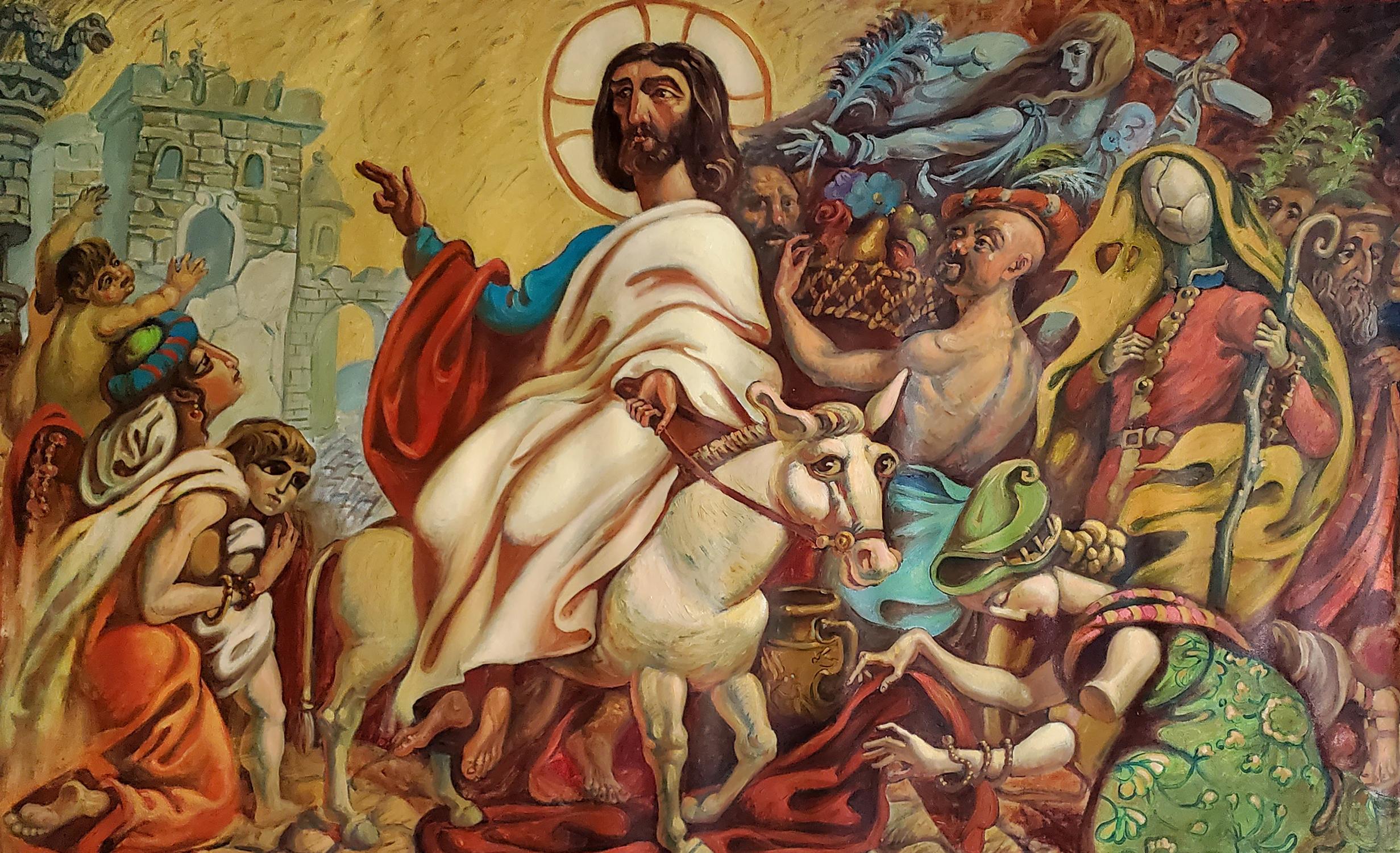 Oil painting Entry of Christ into Jerusalem Litvinov Daniil Olegovich