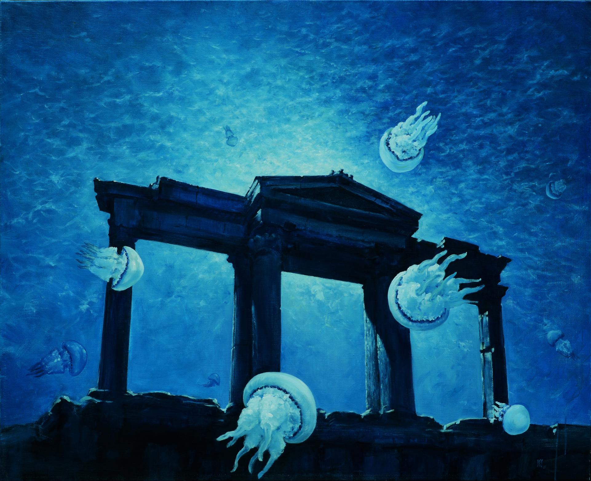 Oil painting Jellyfish Portal Oleg Kateryniuk