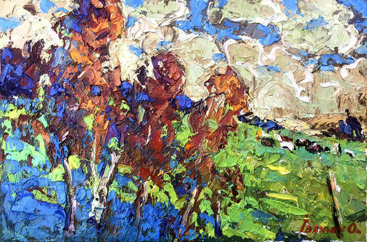 Oil painting Autumn meadows Kalenyuk Alex