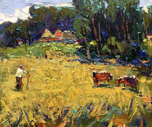 Oil painting In the meadow Ivanyuk Oksana