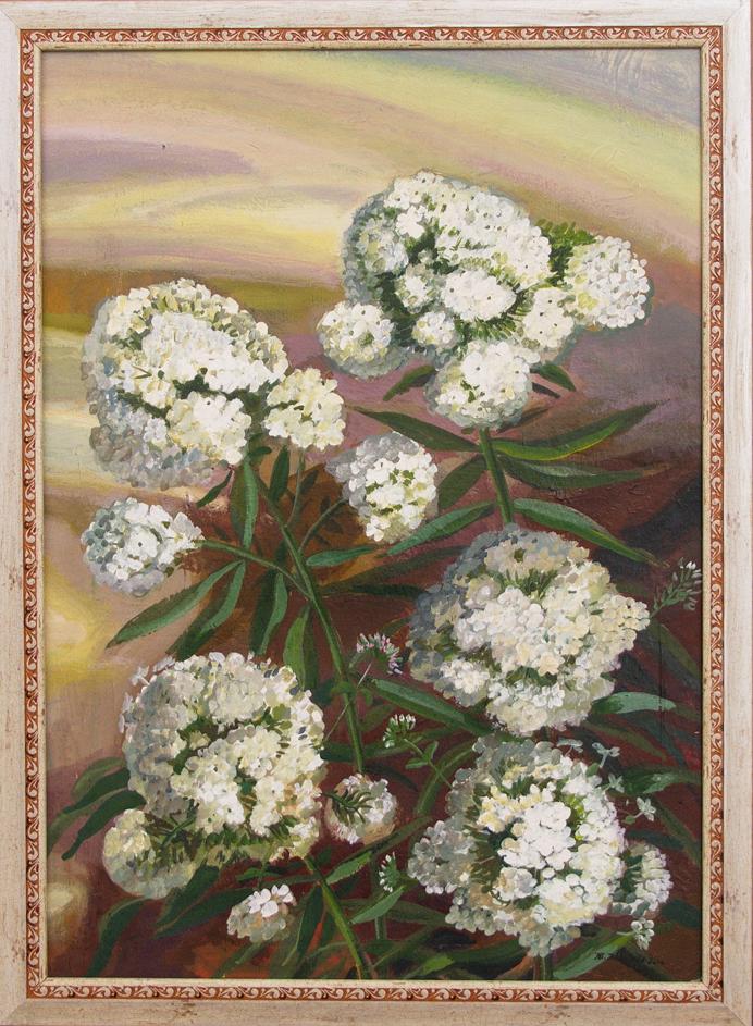 Tempera painting White phlox Yushkov Svatoslav