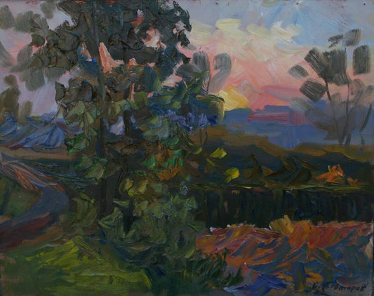 Oil painting Sunset Sergiy Pivtorak